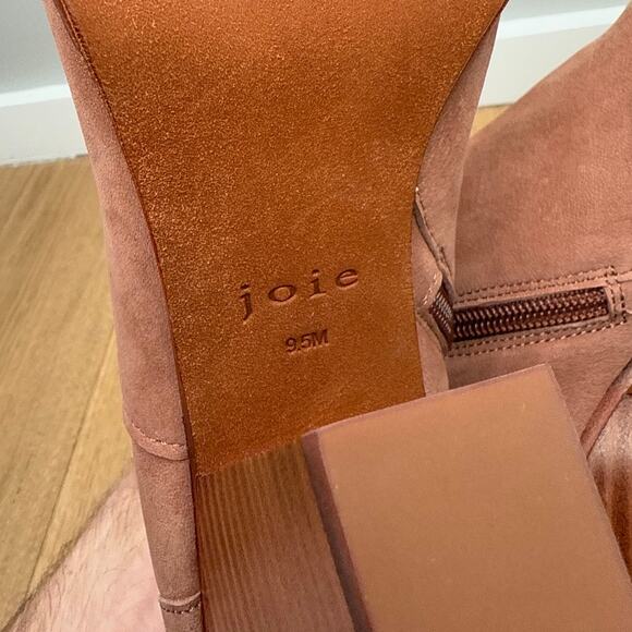 NEW Joie Diya Open Toe High Heel Zippered Bootie in Cognac Brown Leather - Picture 11 of 12